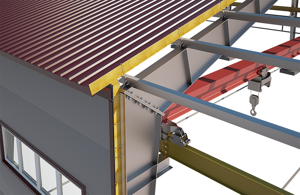 схема крыши из сэндвич-панелей
